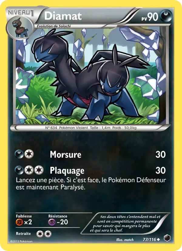 Scan HD carte Pokémon Diamat 77/116 — Glaciation Plasma