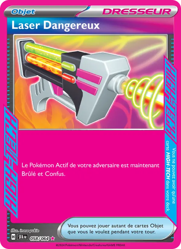 Scan HD carte Pokémon Laser Dangereux 058/64 — Fable Nébuleuse