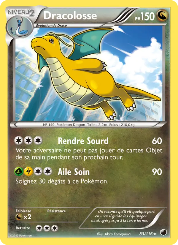 Scan HD carte Pokémon Dracolosse 83/116 — Glaciation Plasma