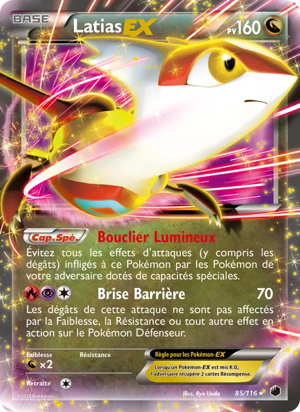 Scan HD carte Pokémon Latias-EX 85/116 — Glaciation Plasma