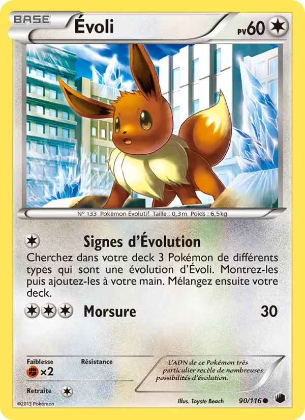 Scan HD carte Pokémon Évoli 90/116 — Glaciation Plasma