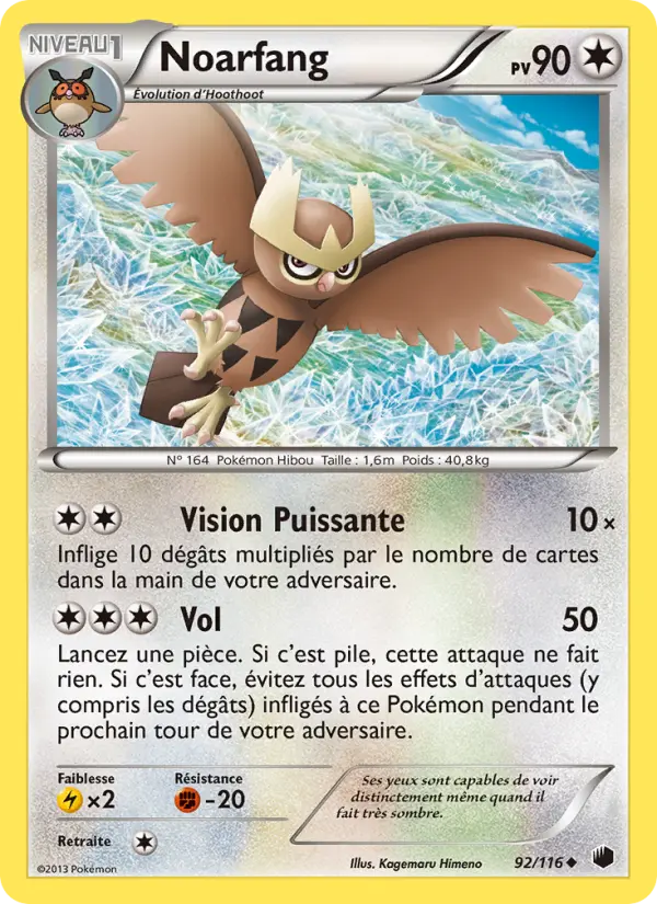 Scan HD carte Pokémon Noarfang 92/116 — Glaciation Plasma