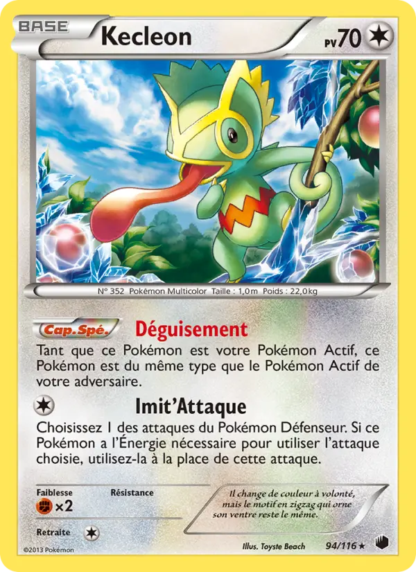 Scan HD carte Pokémon Kecleon 94/116 — Glaciation Plasma