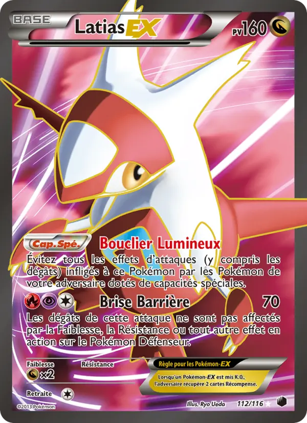 Scan HD carte Pokémon Latias-EX 112/116 — Glaciation Plasma