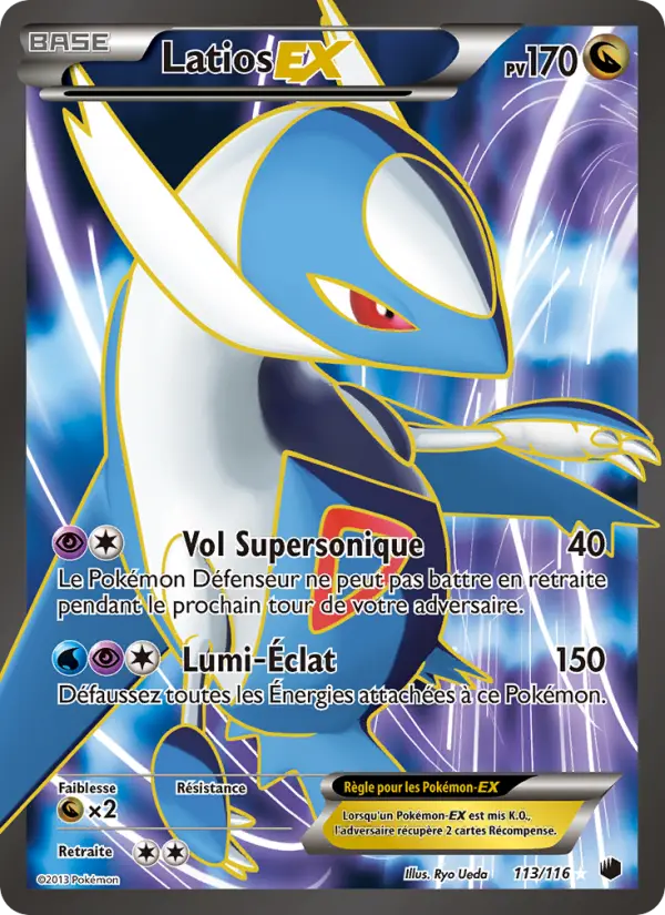 Scan HD carte Pokémon Latios-EX 113/116 — Glaciation Plasma