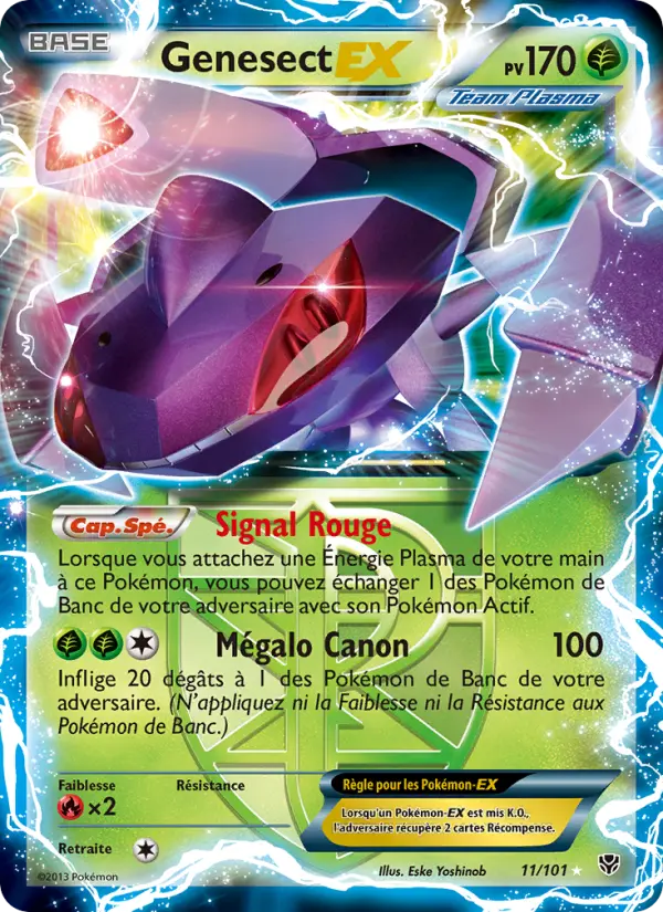 Scan HD carte Pokémon Genesect EX 11/101 — Explosion Plasma
