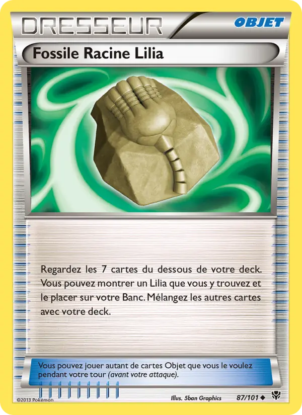 Scan HD carte Pokémon Fossile Racine Lilia 87/101 — Explosion Plasma