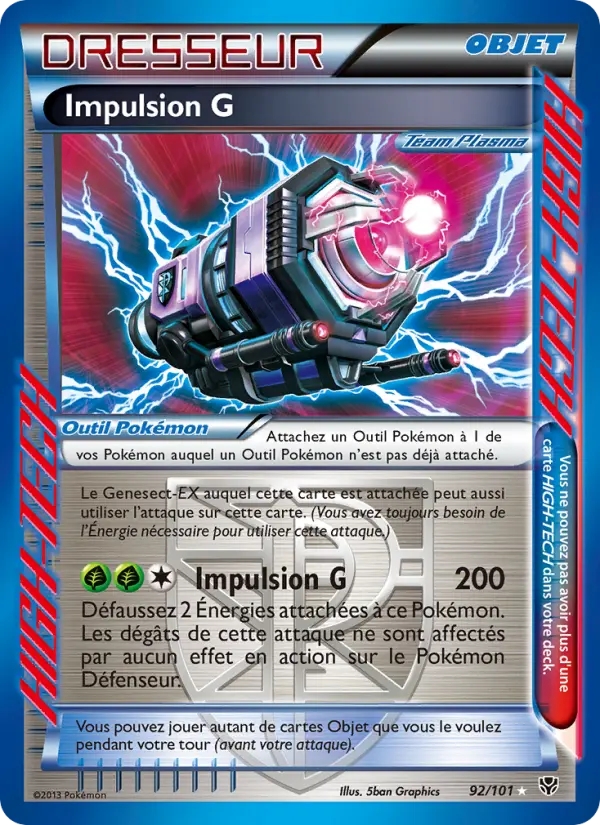 Scan HD carte Pokémon Impulsion G 92/101 — Explosion Plasma