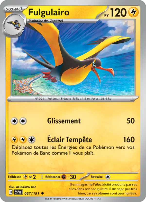 Scan HD carte Pokémon Fulgulairo 067/191 — Étincelles Déferlantes