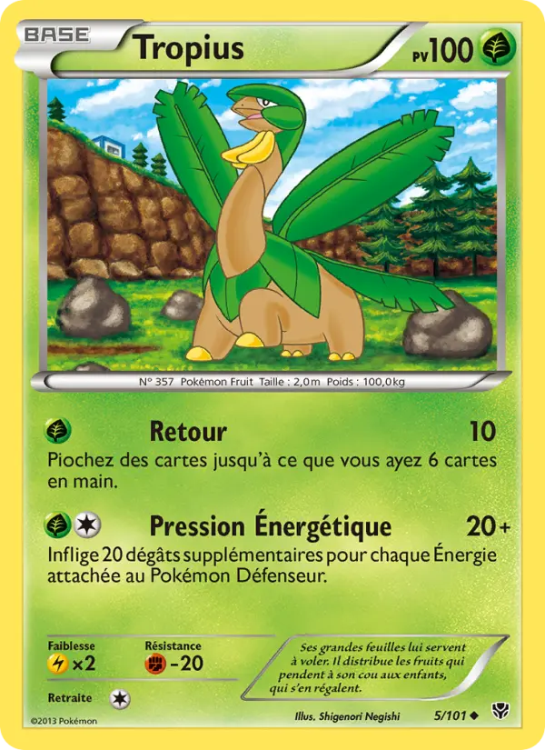 Scan HD carte Pokémon Tropius 5/101 — Explosion Plasma