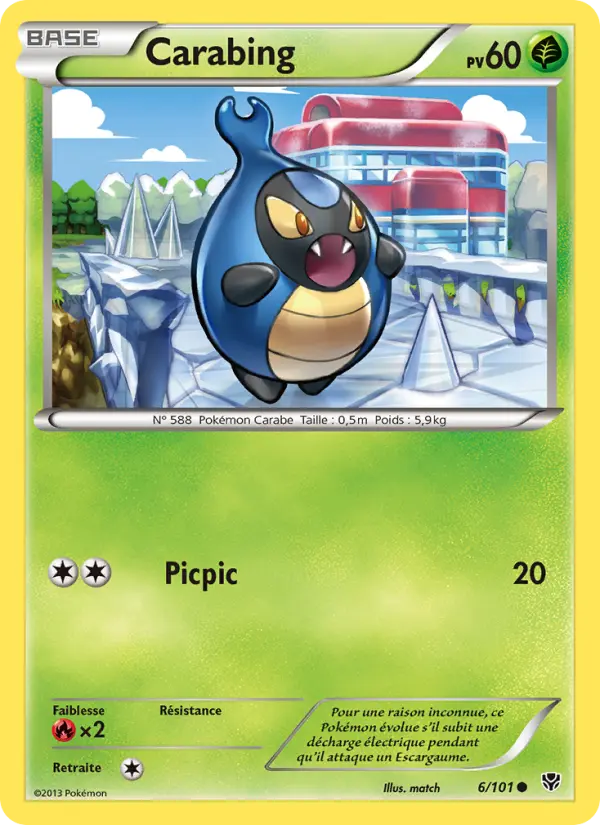Scan HD carte Pokémon Carabing 6/101 — Explosion Plasma