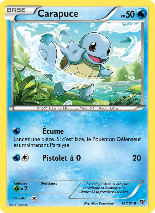 Scan HD carte Pokémon Carapuce 14/101 — Explosion Plasma