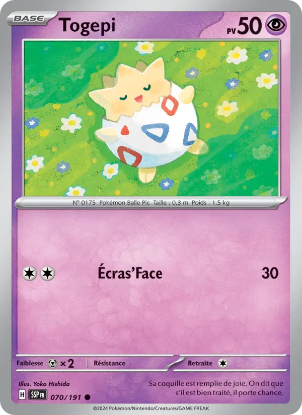 Scan HD carte Pokémon Togepi 070/191 — Étincelles Déferlantes