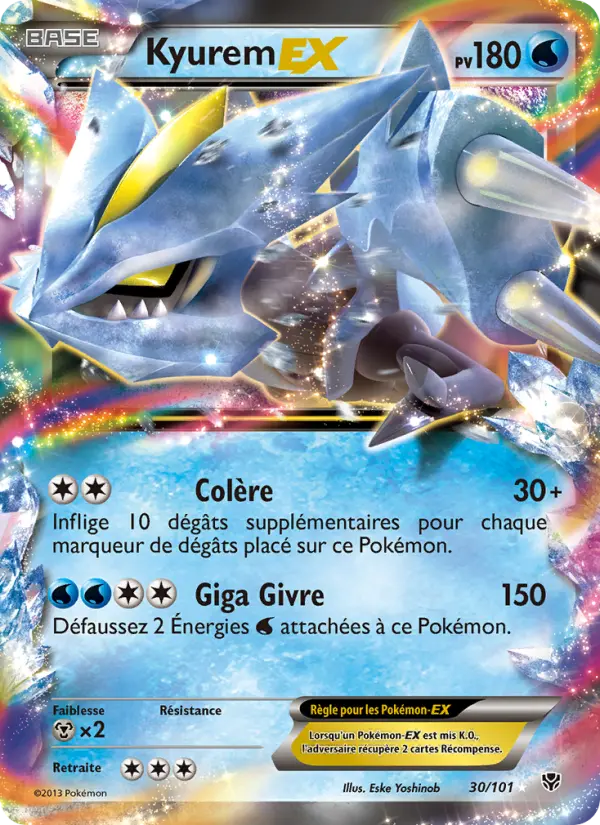 Scan HD carte Pokémon Kyurem EX 30/101 — Explosion Plasma