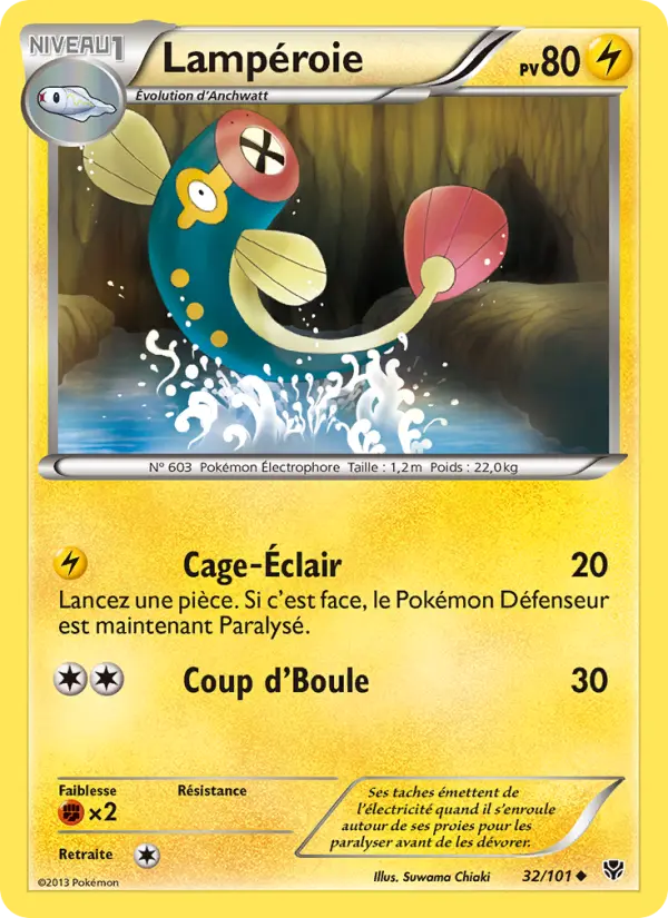 Scan HD carte Pokémon Lampéroie 32/101 — Explosion Plasma