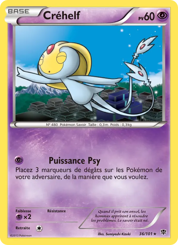 Scan HD carte Pokémon Créhelf 36/101 — Explosion Plasma