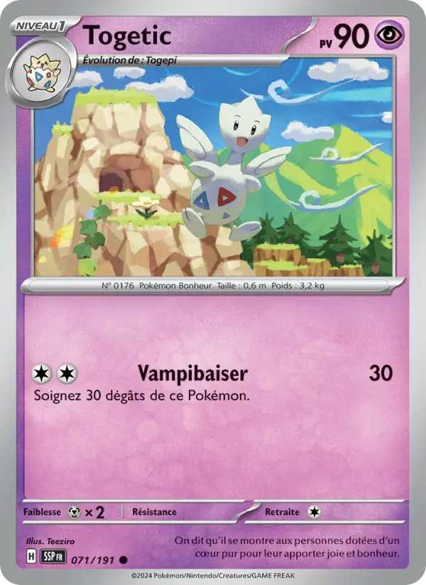 Scan HD carte Pokémon Togetic 071/191 — Étincelles Déferlantes