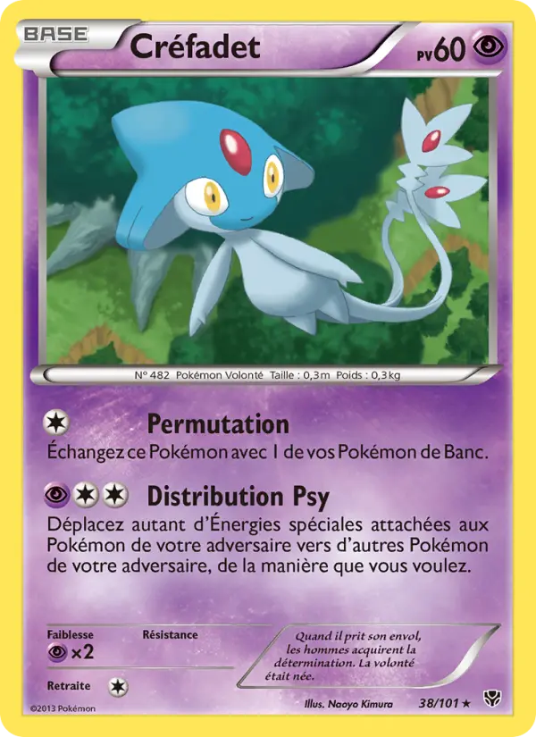 Scan HD carte Pokémon Créfadet 38/101 — Explosion Plasma