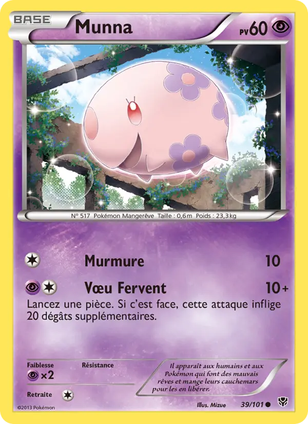 Scan HD carte Pokémon Munna 39/101 — Explosion Plasma