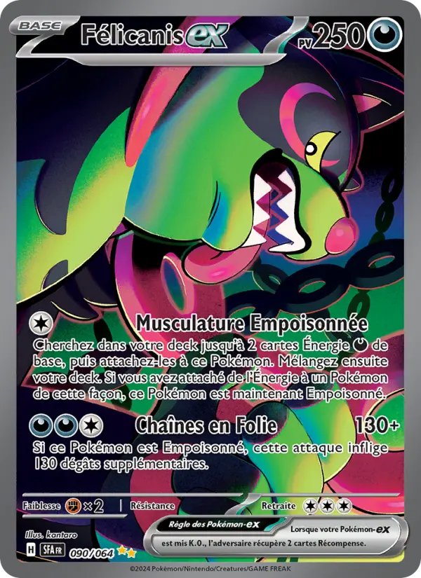 Scan HD carte Pokémon Félicanis-ex 090/64 — Fable Nébuleuse