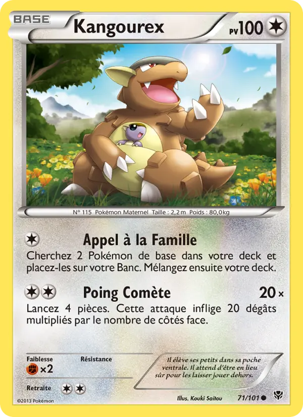 Scan HD carte Pokémon Kangourex 71/101 — Explosion Plasma