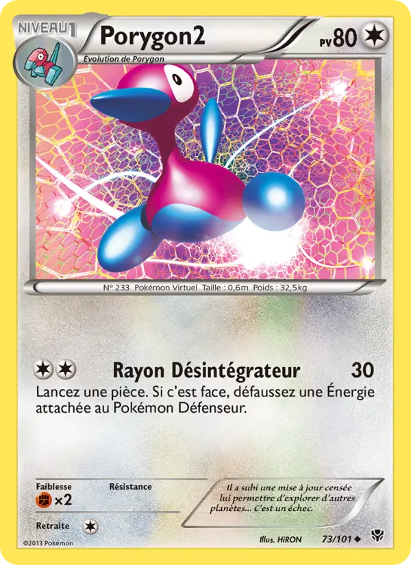 Scan HD carte Pokémon Porygon2 73/101 — Explosion Plasma