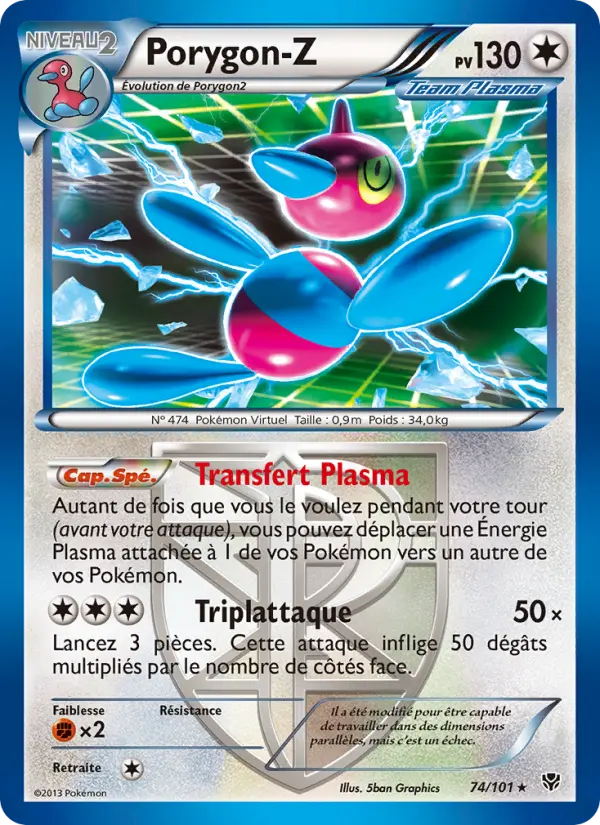 Scan HD carte Pokémon Porygon-Z 74/101 — Explosion Plasma