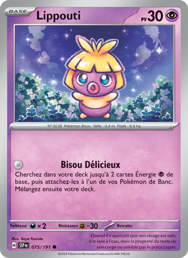 Scan HD carte Pokémon Lippouti 075/191 — Étincelles Déferlantes