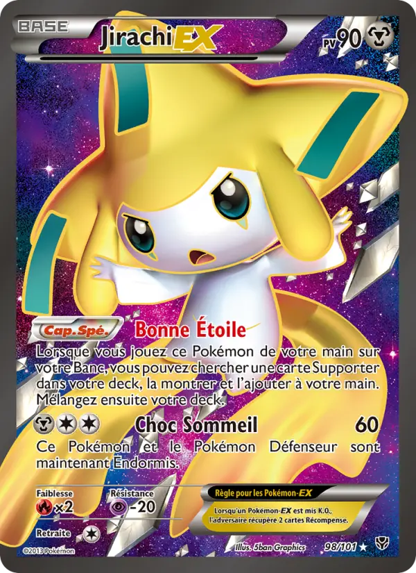 Scan HD carte Pokémon Jirachi EX 98/101 — Explosion Plasma