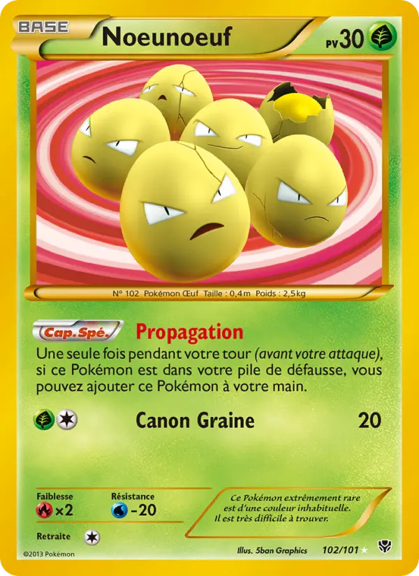 Scan HD carte Pokémon Noeunoeuf 102/101 — Explosion Plasma