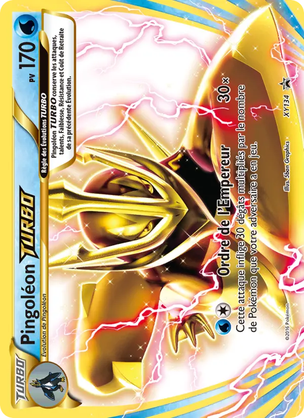 Scan HD carte Pokémon Pingoléon TURBO XY134/211 — Promo XY