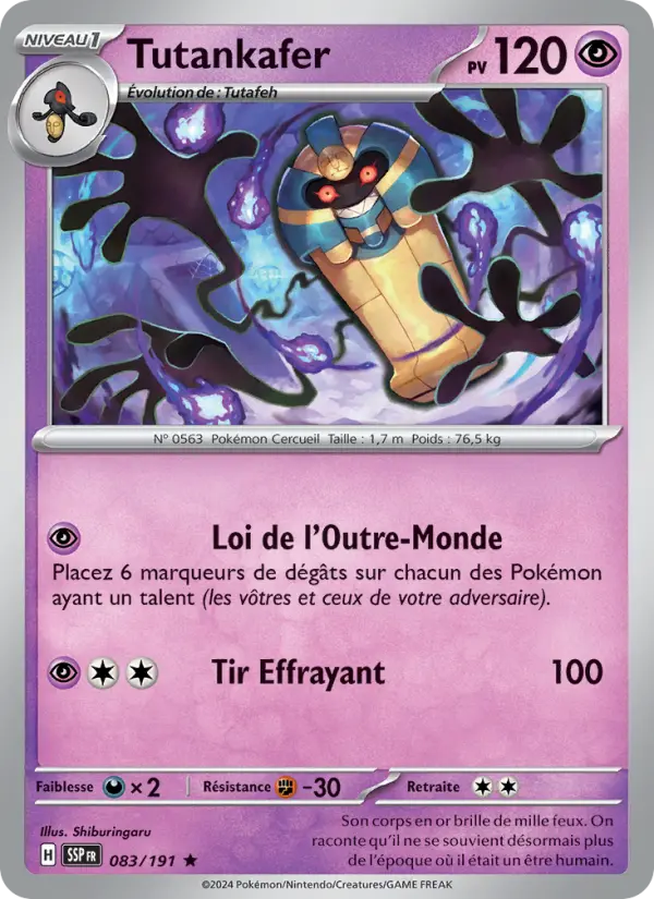 Scan HD carte Pokémon Tutankafer 083/191 — Étincelles Déferlantes