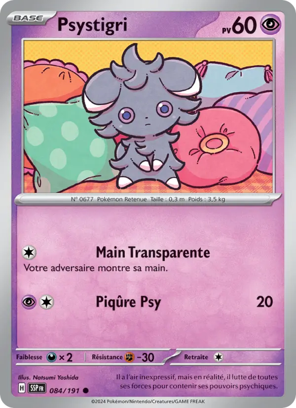 Scan HD carte Pokémon Psystigri 084/191 — Étincelles Déferlantes
