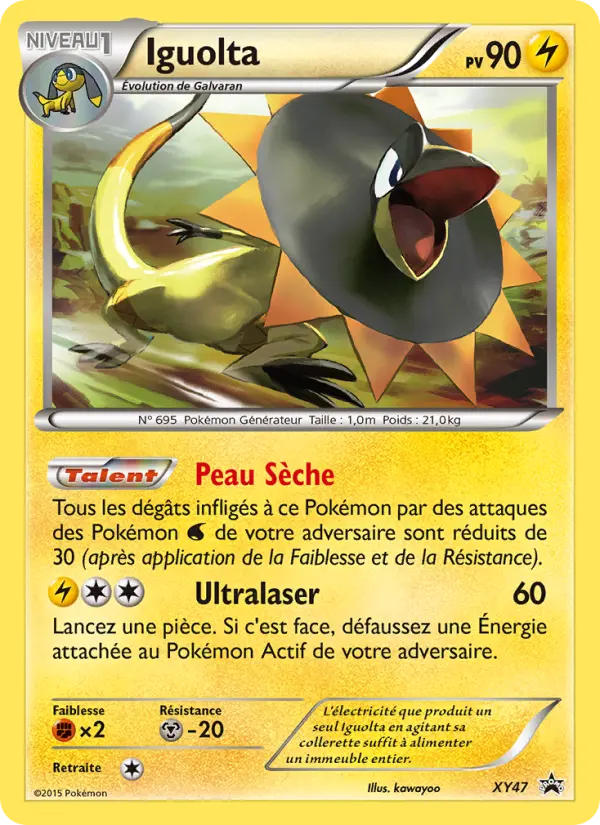 Scan HD carte Pokémon Iguolta XY47/211 — Promo XY