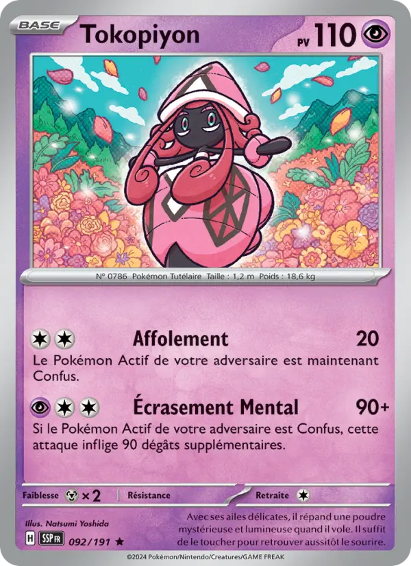 Scan HD carte Pokémon Tokopiyon 092/191 — Étincelles Déferlantes