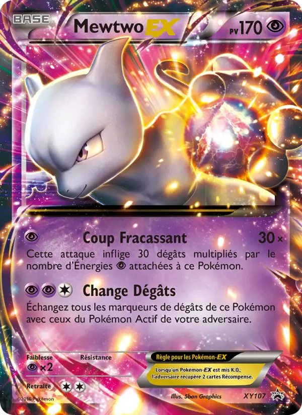 Scan HD carte Pokémon Mewtwo EX XY107/211 — Promo XY