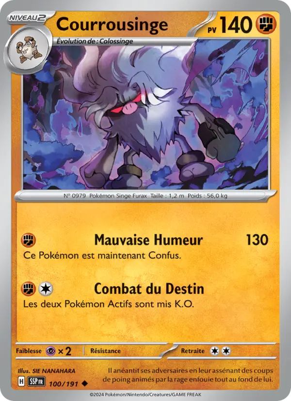Scan HD carte Pokémon Courrousinge 100/191 — Étincelles Déferlantes