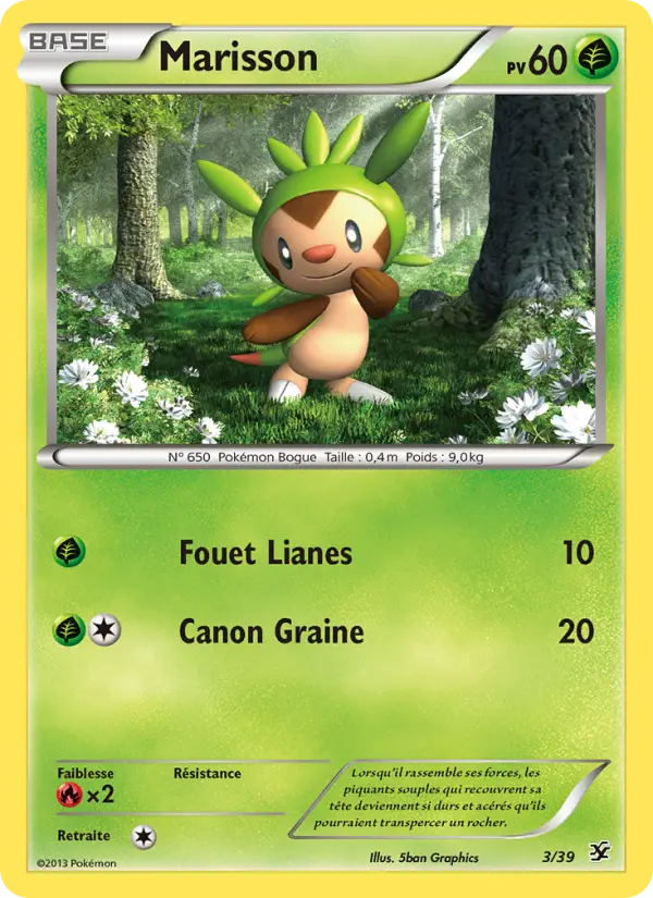 Scan HD carte Pokémon Marisson 3/39 — Bienvenue à Kalos