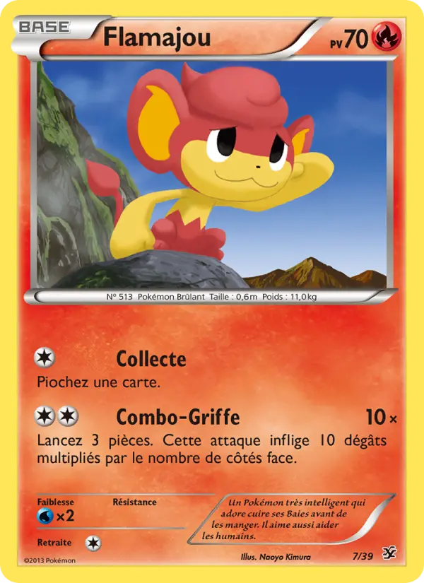 Scan HD carte Pokémon Flamajou 7/39 — Bienvenue à Kalos