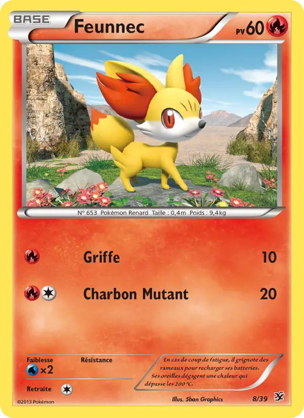 Scan HD carte Pokémon Feunnec 8/39 — Bienvenue à Kalos