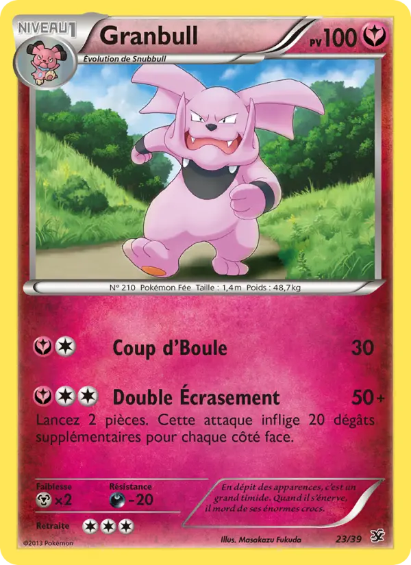 Scan HD carte Pokémon Granbull 23/39 — Bienvenue à Kalos