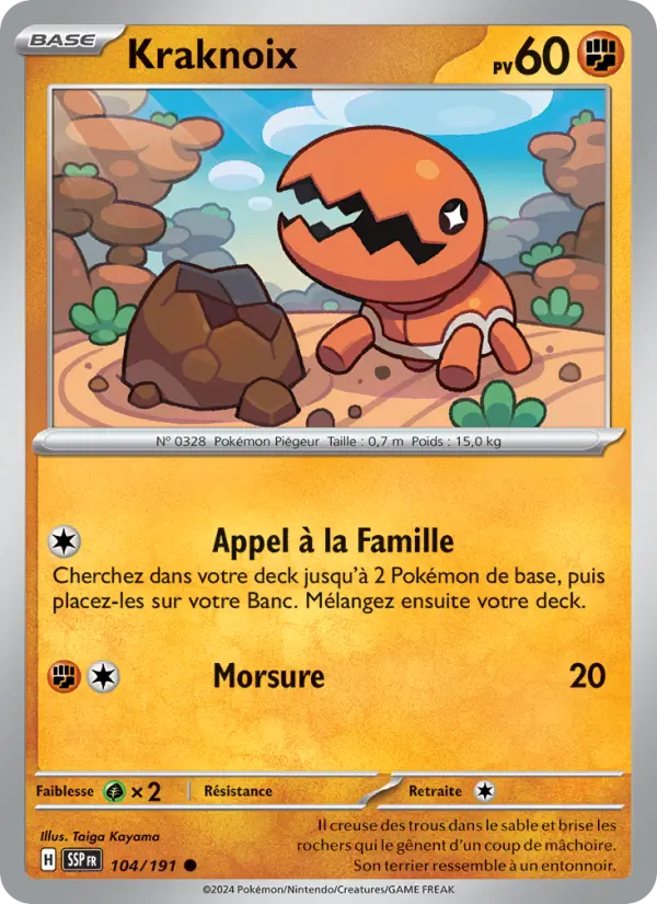 Scan HD carte Pokémon Kraknoix 104/191 — Étincelles Déferlantes