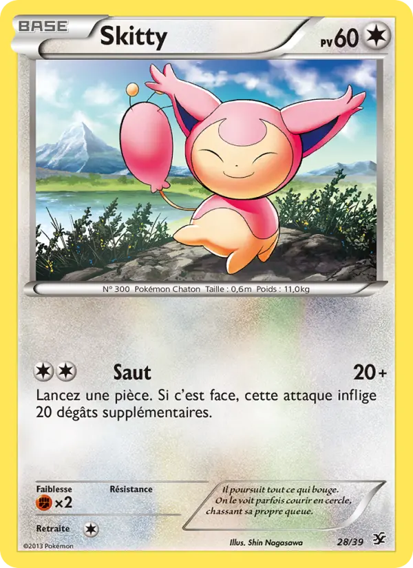 Scan HD carte Pokémon Skitty 28/39 — Bienvenue à Kalos