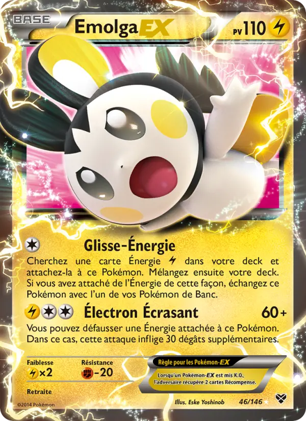 Scan HD carte Pokémon Emolga EX 46/146 — XY