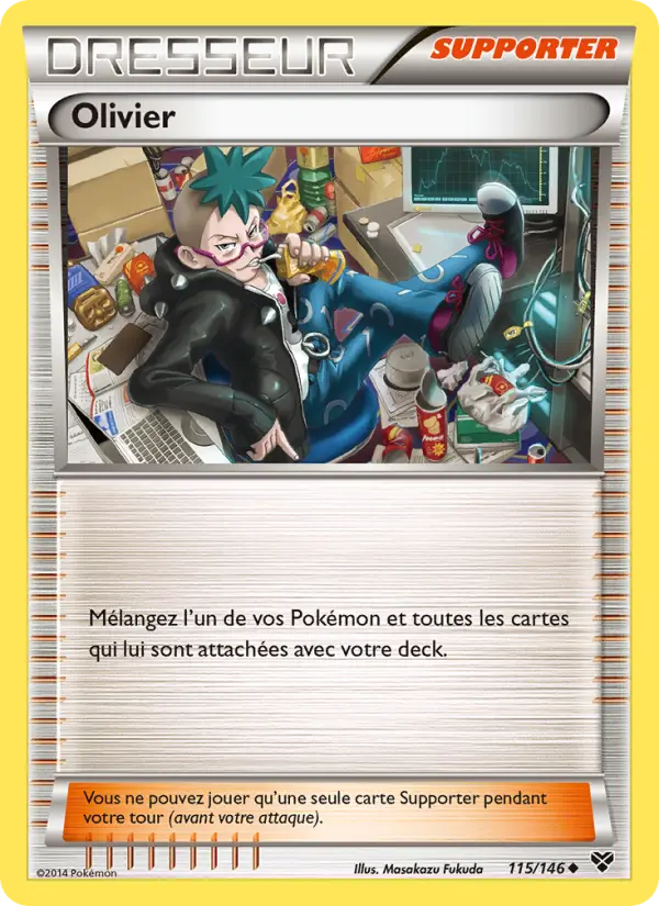 Scan HD carte Pokémon Olivier 115/146 — XY
