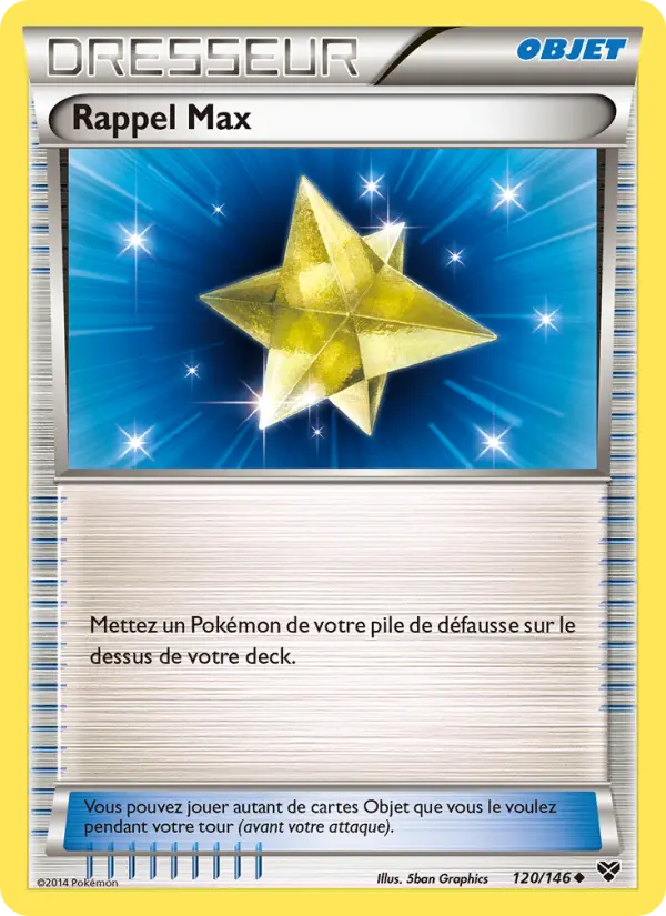 Scan HD carte Pokémon Rappel Max 120/146 — XY