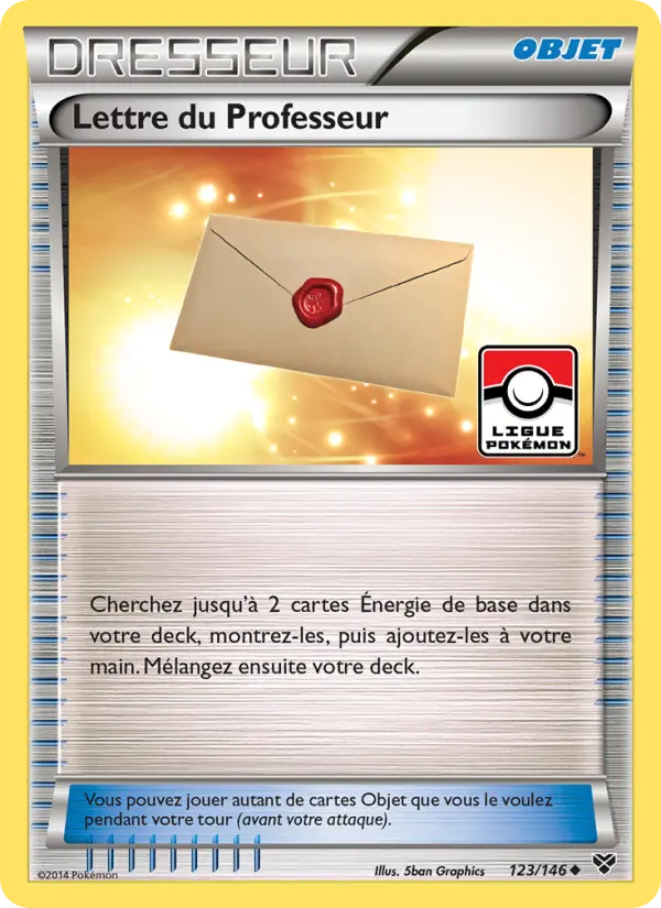 Scan HD carte Pokémon Lettre du Professeur 123/146 — XY