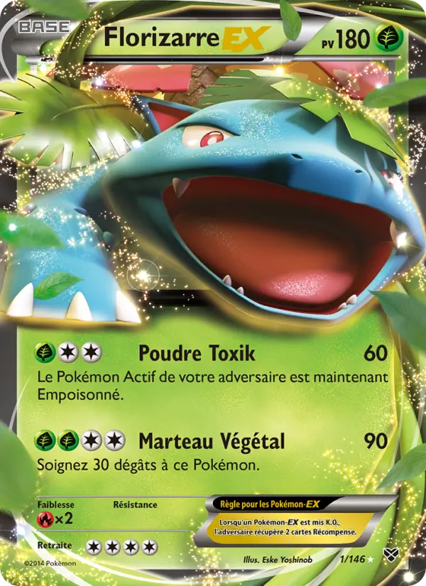 Scan HD carte Pokémon Florizarre EX 1/146 — XY