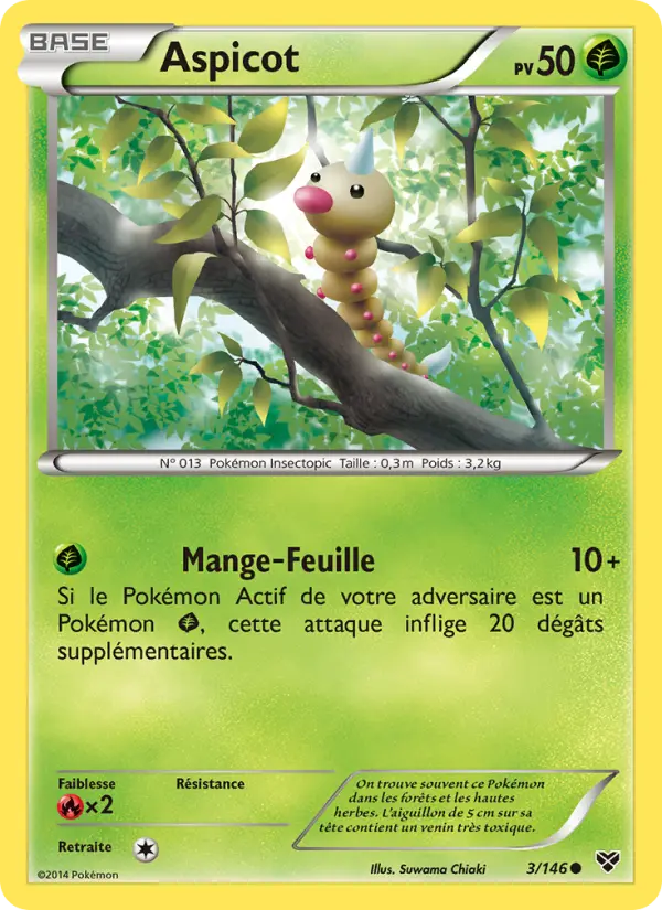 Scan HD carte Pokémon Aspicot 3/146 — XY