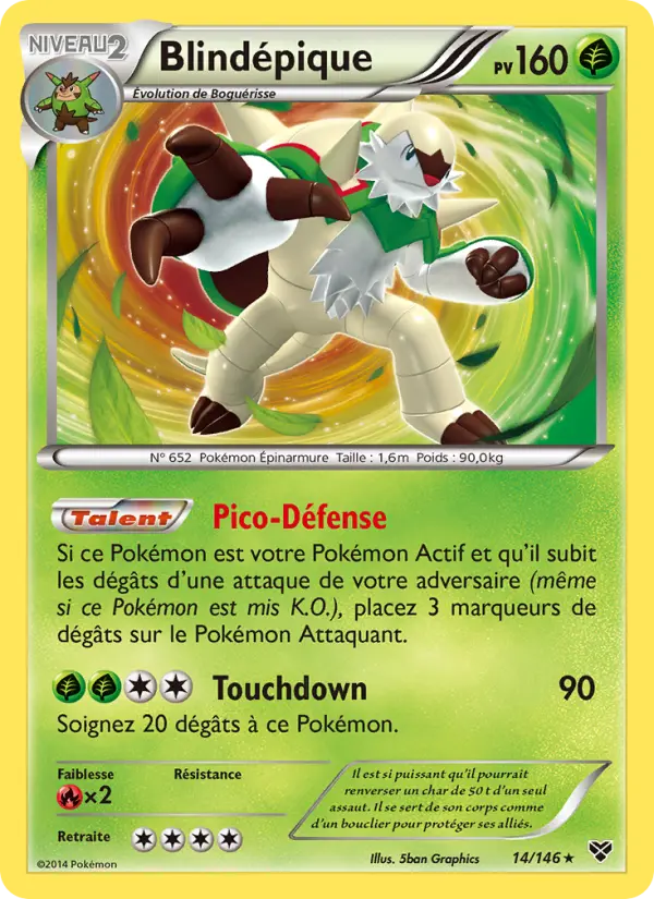 Scan HD carte Pokémon Blindépique 14/146 — XY